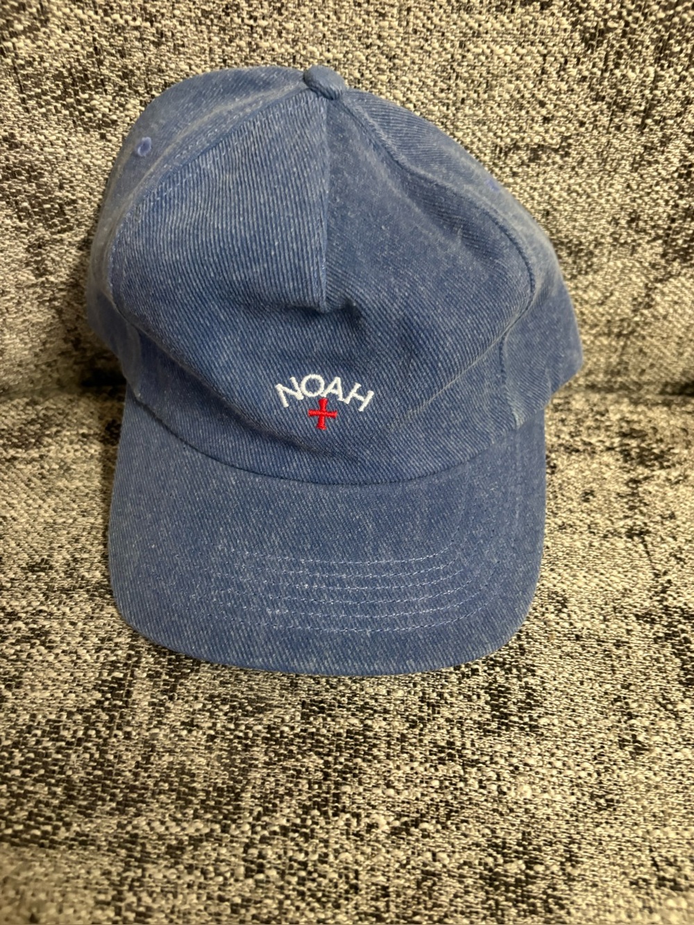 NOAH FW17 Men’s Blue Demin Rose Logo Adjustable Leather Strapback Hat